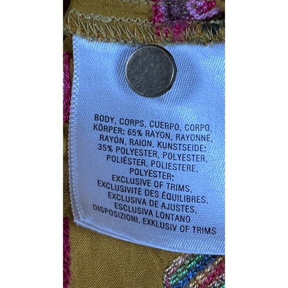 Anthropologie Floreat Raella Mustard Embroidered Boho Tiered Tunic Dress XL - Picture 7 of 16